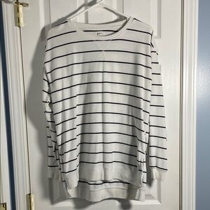 Maurices Classic White Sweatshirt with Black Stripes